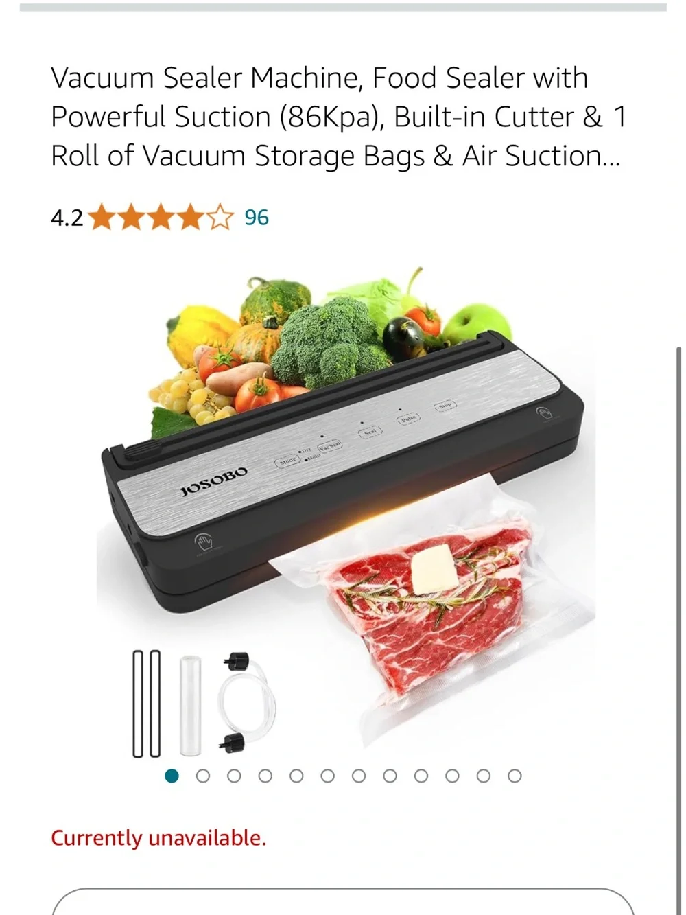 Black & Silver Vacuum Sealer Machine - Portable Food Sealer